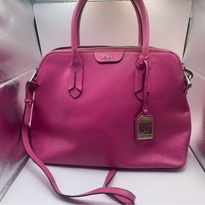 Ralph Lauren Pink Leather Tote- Like New!